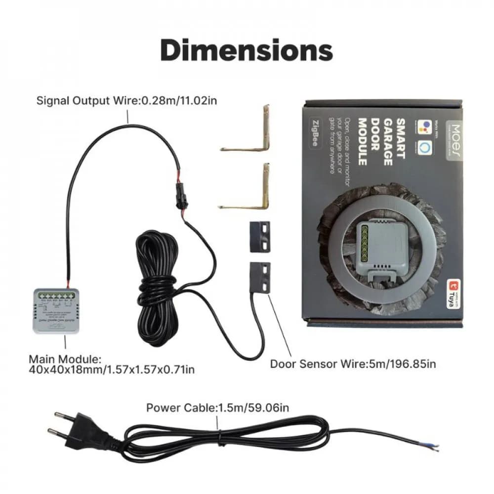 Module de contrôleur de porte de Garage MOES ZM-102-M Zigbee Tuya avec capteur de position
