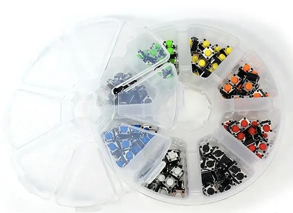 160pcs/set 6*6*5mm 8 Colours 4PIN SMT Tactile Tact Push Button