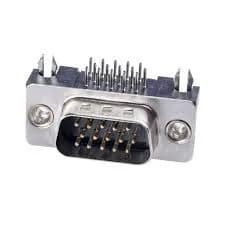 DR15 Male connector right angle - 3 Row