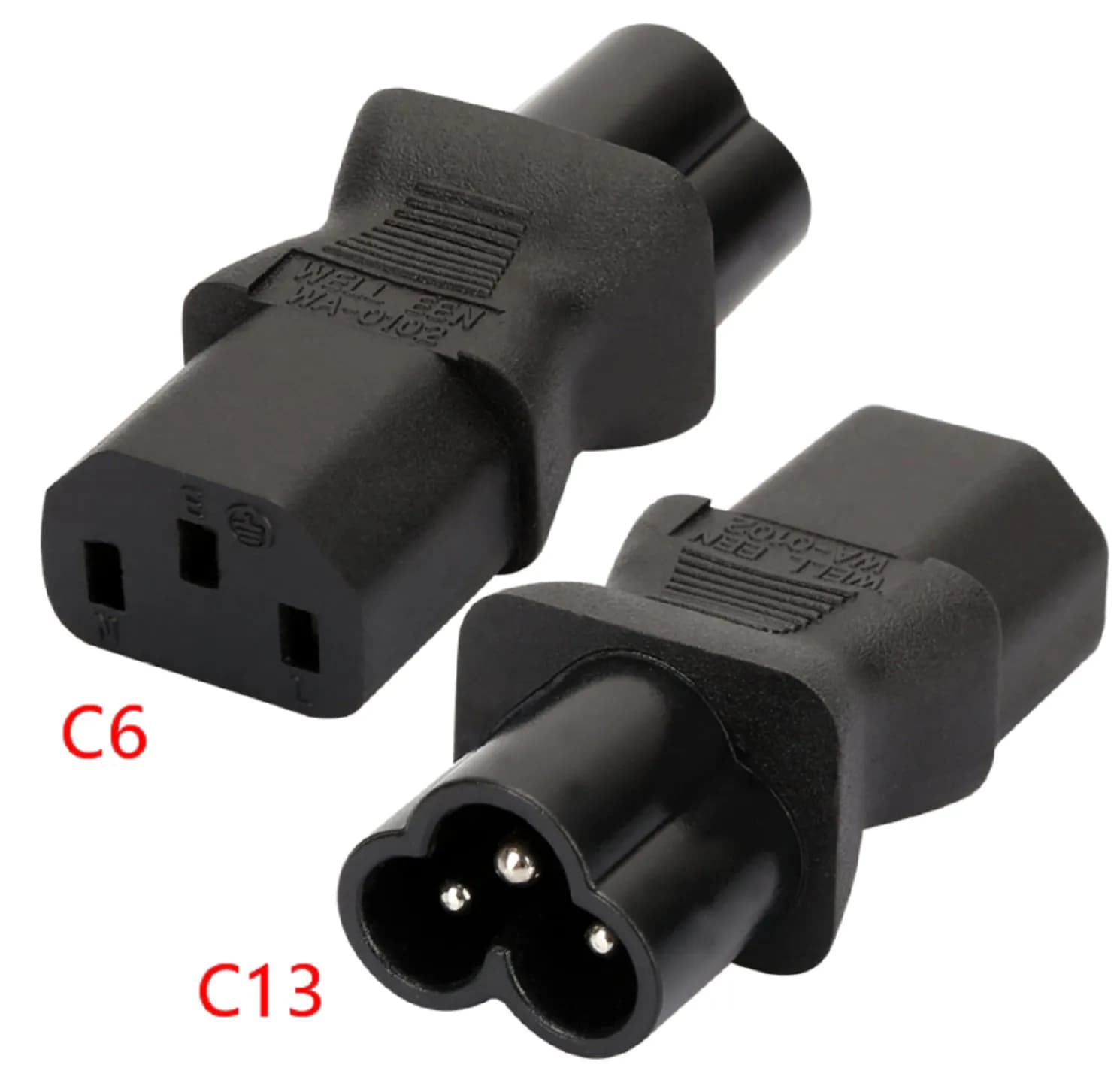 Convertisseur de puissance IEC320 C13 femelle vers C6 mâle