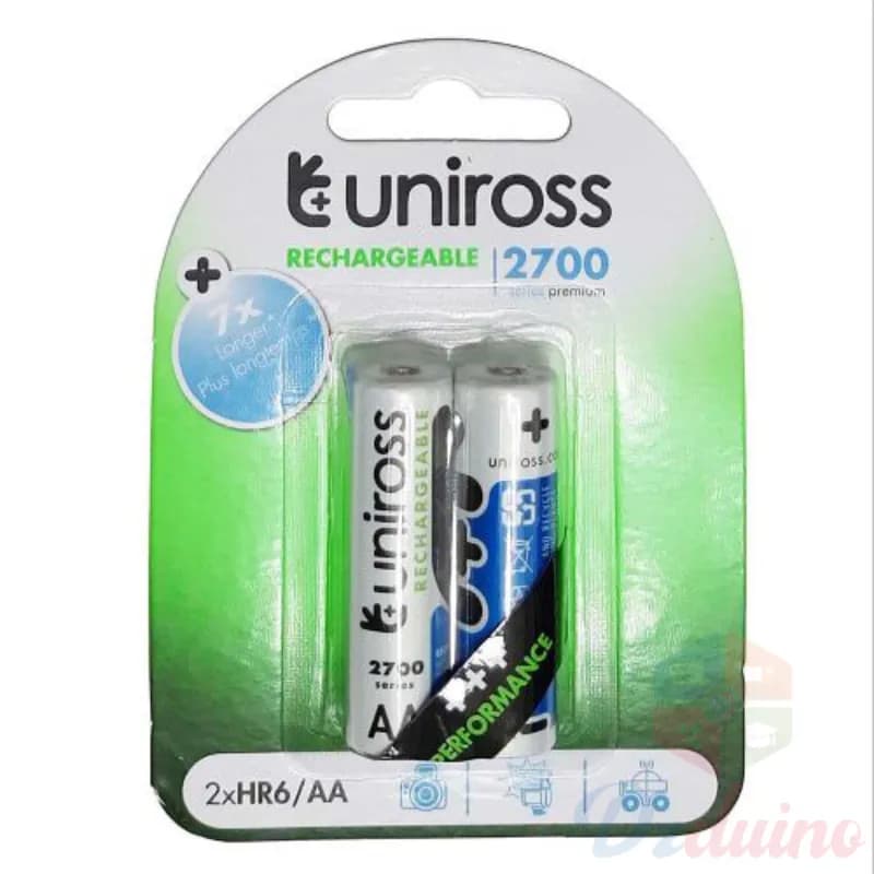 Uniross بطارية قابلة للشحن 2 * Aa 2700 Series Premium 2700Mah HR6 R6 Ni-MH 1.2V