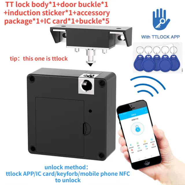 قفل الباب الذكي NFC 13.56 ميجا هرتز ، TTlock App