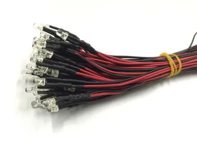 5mm Diode LED Précâblé jaune 3-12V Avec 20 CM Cable