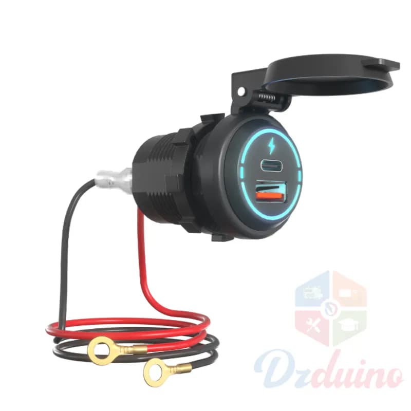 PD+USB شاحن سريع للسيارة