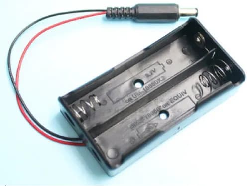 2x18650 battery holder with DC connector
