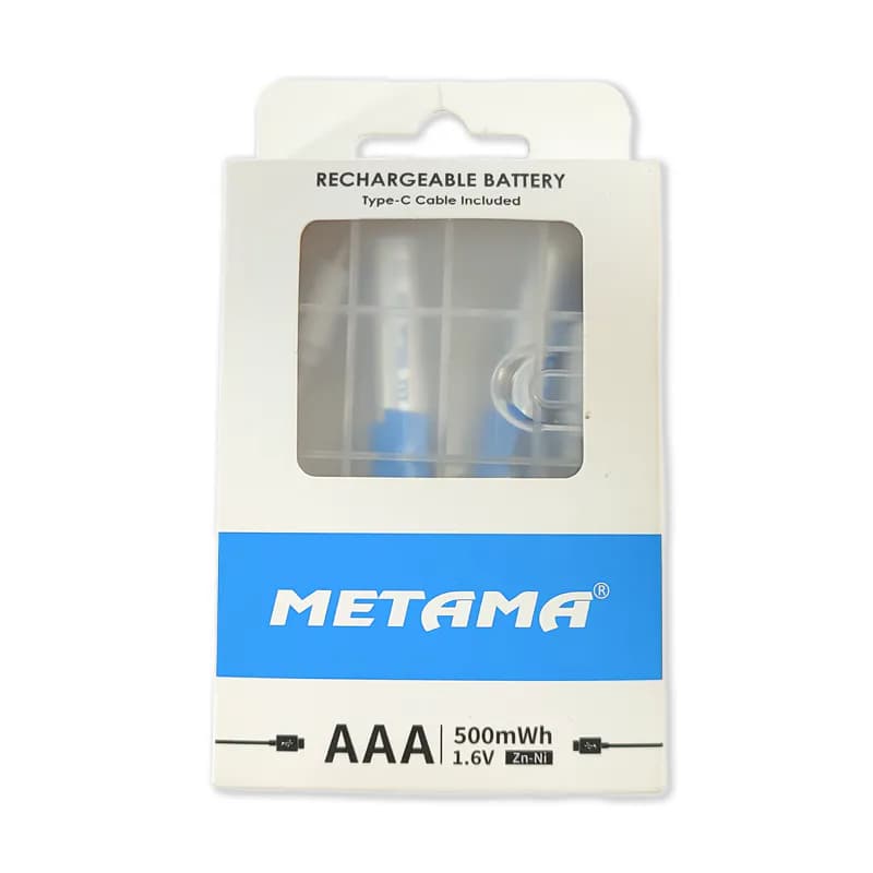 Batterie AAA rechargeable USB Li-ion portable de type C 1.5V 800mWh