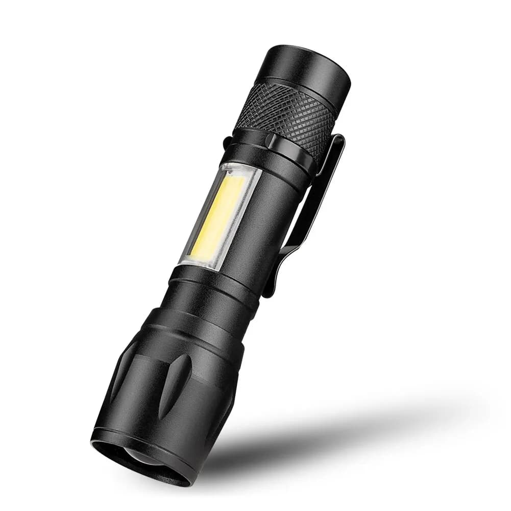 USB Rechargeable Mini LED Flashlight Mode COB + XPE Zoom Torch Waterproof 