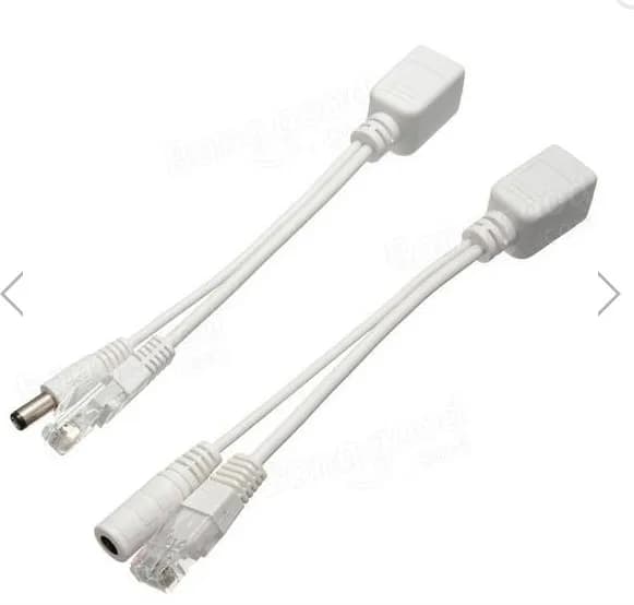 Power Over Ethernet Passive POE Injector Splitter Kit White 