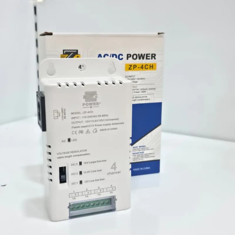 ZPOWER 4-CHANNEL CCTV POWER SUPPLY – ZP-4CH