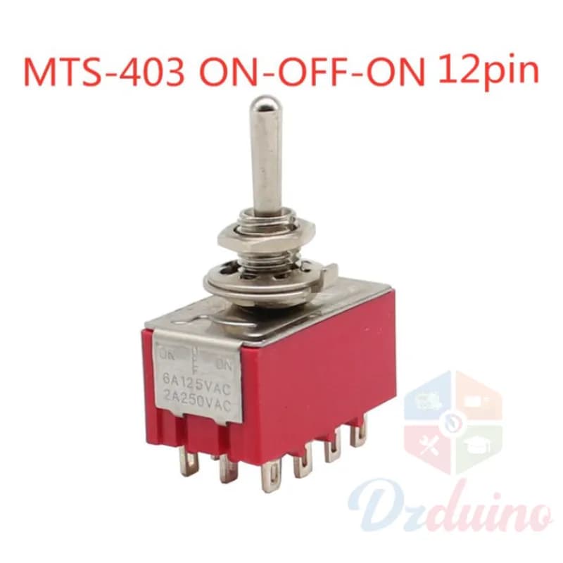 MTS-403 Toggle Switch 12 Pin 3 Position