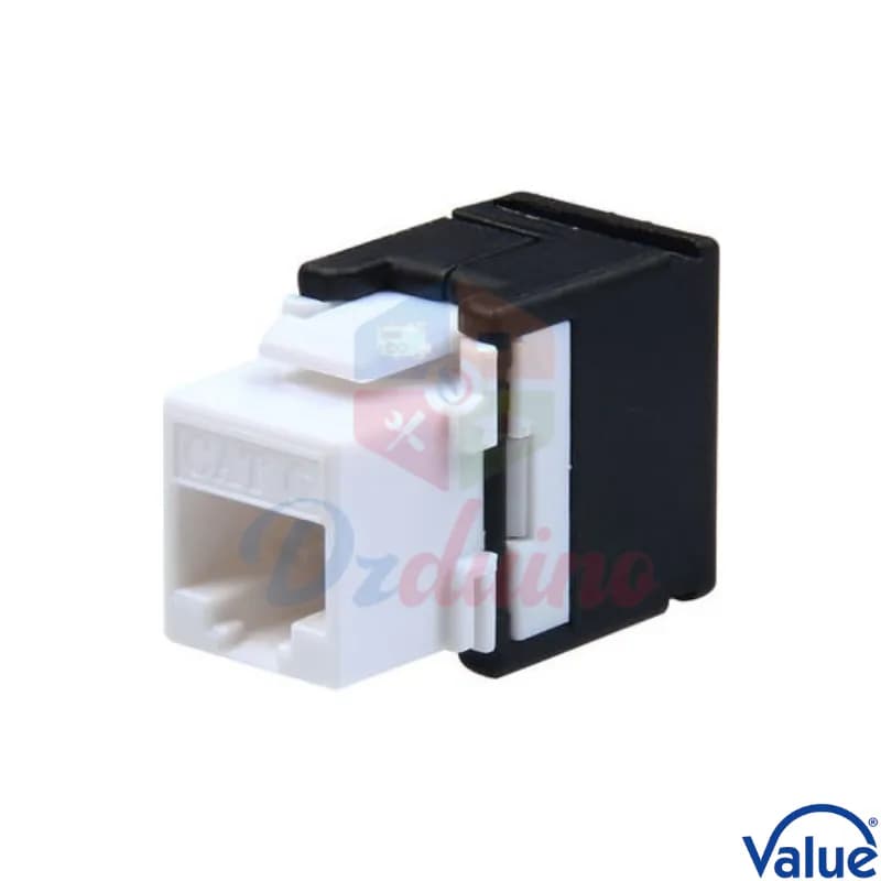 Connecteur Keystone sans outil Cat.6 UTP à 180 degrés avec obturateur