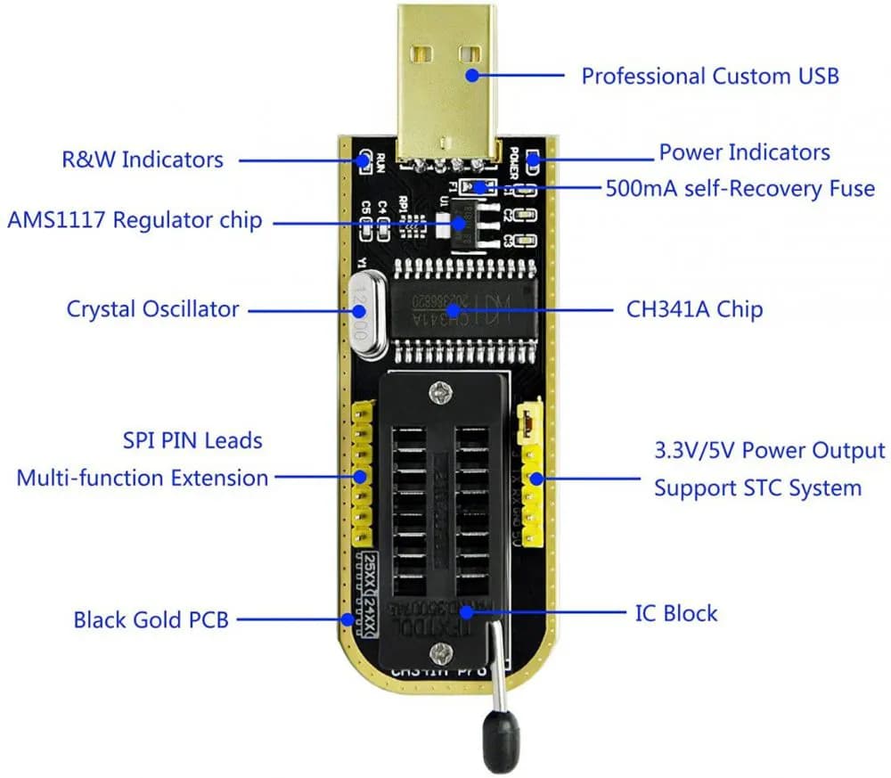 CH 341A 24 25 Series EEPROM Flash BIOS USB Programmer