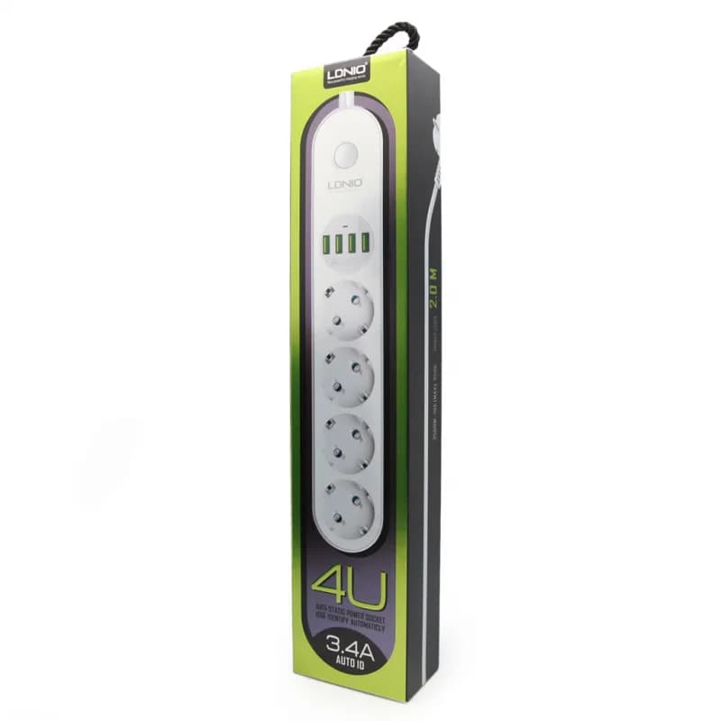 LDNIO SE4432 RALLONGE  4 prises de courant + 4 ports USB Chargeur