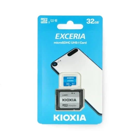 Kioxia Exceria microSD 32GB 100MB / s M203 UHS-I U1 class 10 memory card with adapter  — image 1