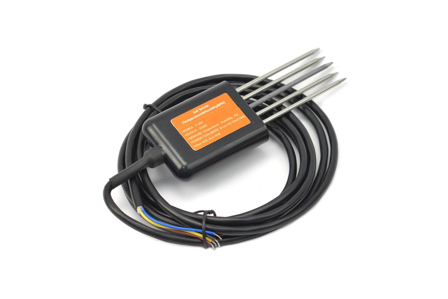 RS485 4-in-1 Soil Moisture, Temperature, pH &amp; EC Sensor for Smart Agriculture (IP68, 5-30V) — image 1