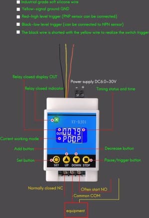 XY-DJ01 Module de relais unidirectionnel à affichage numérique DC6-30V — image 1