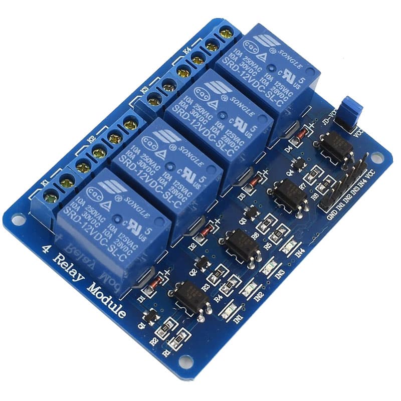 4 channel 12V relay module with light coupling — image 1