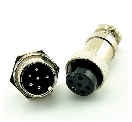 GX16  6Pin 16mm M/F Wire Panel Circular Connector — image 1