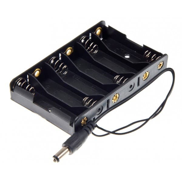 6xAA Battery Holder with DC2.1 Power Jack — image 1