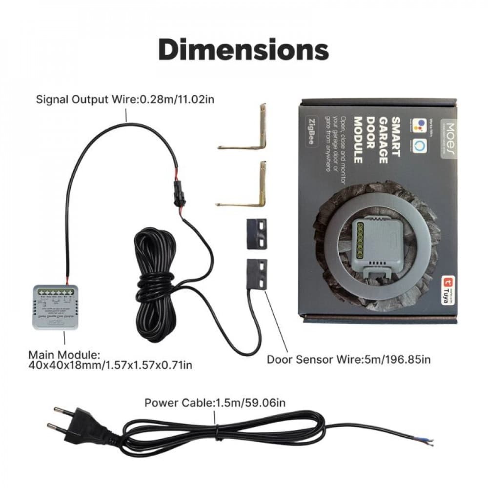 MOES ZM-102-M Zigbee Tuya Garage Door Controller Module with Position Sensor — image 1