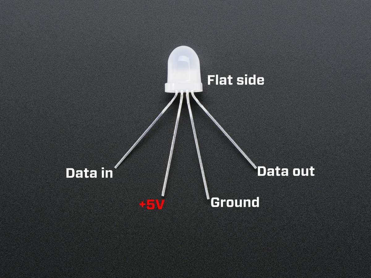 LED - RGB adressable, PTH, 5mm APA106 — image 1
