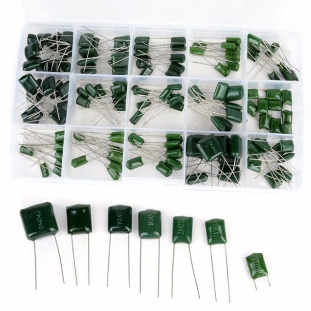 150 Pcs 100 V Polyester  Condensateur 15 Valeur 0.33nF-470nF Assorstment Kit — image 1