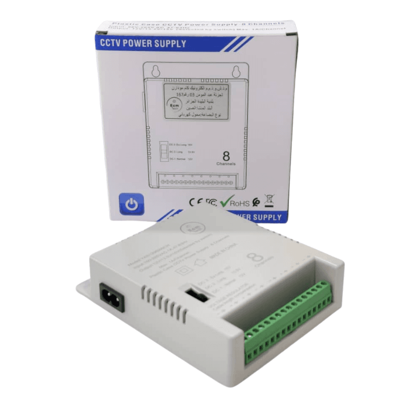 CCTV Power Supply 8 Channels – ECM Tech YAS12180W8CH — image 1