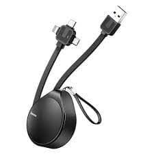 Câble De Recharge Baseus Waterdrop 3-en-1 Micro USB / 8 Broches / Type-C 1.5M - Noir — image 1