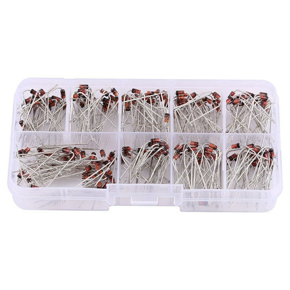 Kit d'assortiment de diodes Zener 1N4728 ~ 1N4737 200 pièces — image 1