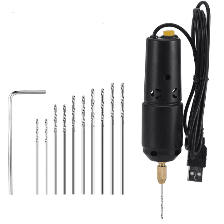 مجموعة مثقاب كهربائي صغير USB أسود نوع 360 — image 1