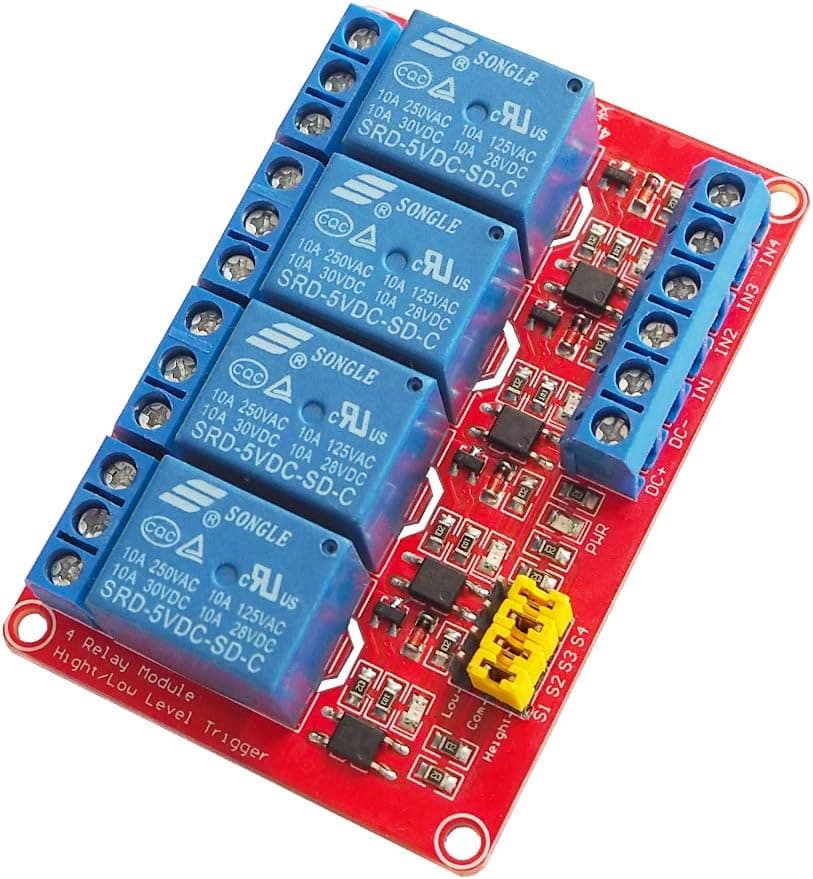 5V 4 Module de relais de canal Déclenchement de haut / bas niveau avec optocoupleur — image 1