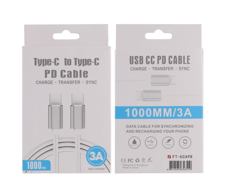 20V 3A 60W Câble de charge rapide PD Type-C à Type-C PD 1M — image 1