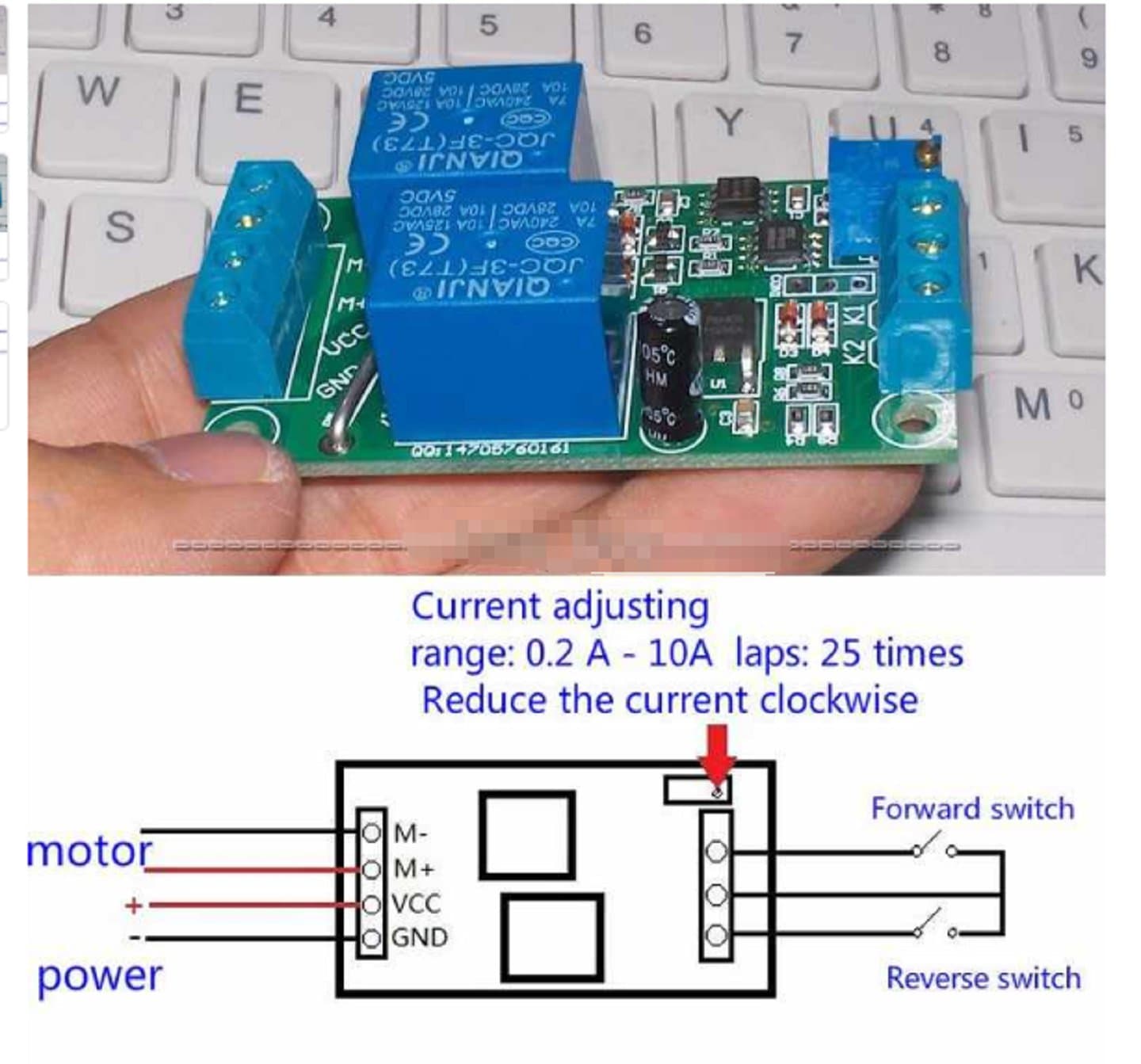 12 V Reverse Controller DCMotor / Actuator Forward  — image 1