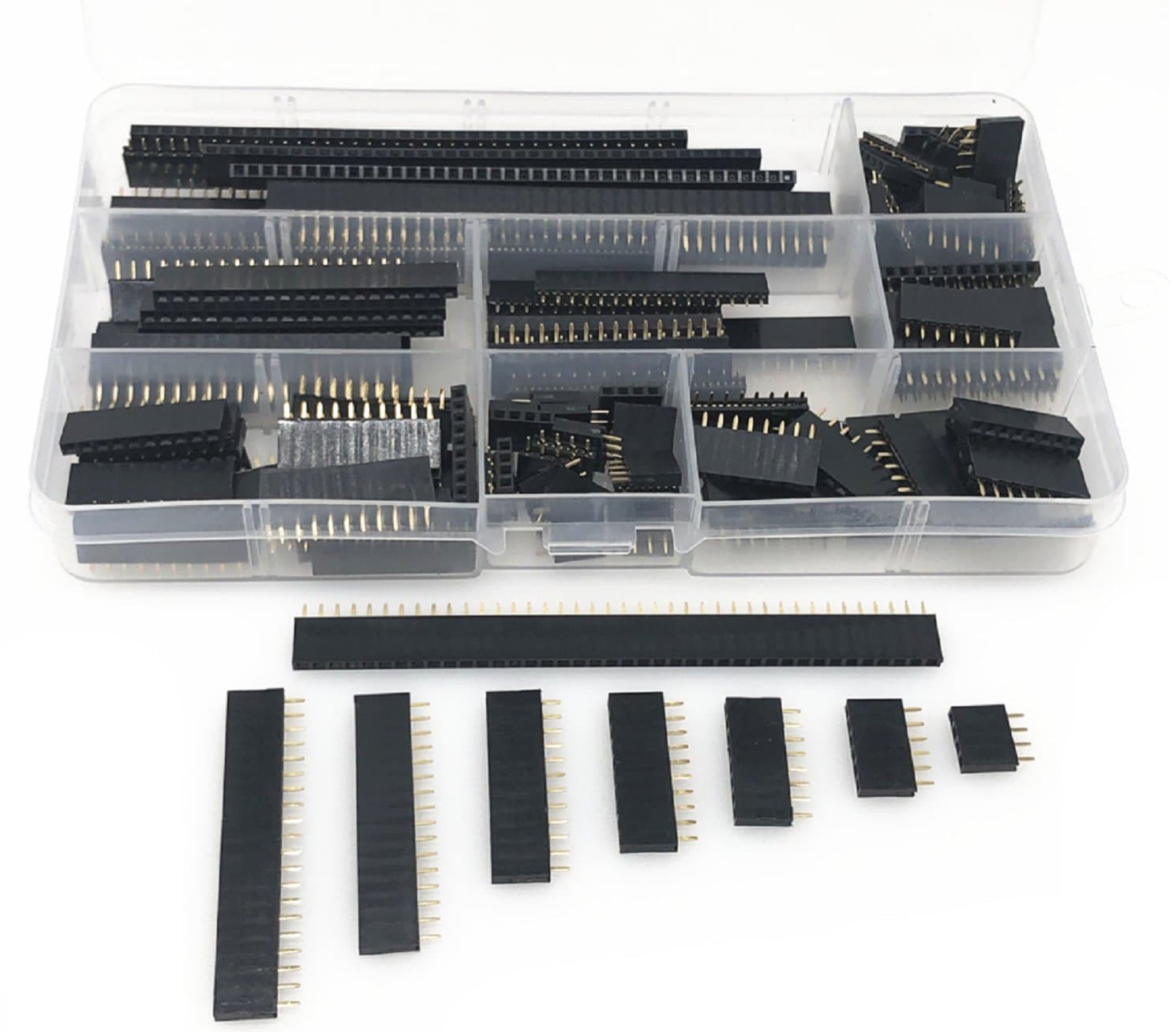 120Pcs Kit d'assortiment d'en-têtes de broches femelles 2.54mm — image 1
