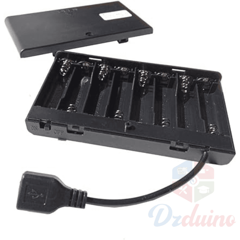 8XAA supports de piles  avec port d’alimentation USB — image 1