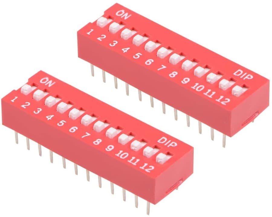 2.54mm  Red DIP Switch DS-12 — image 1