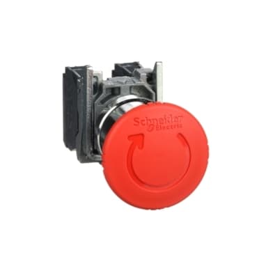 BOUTON D'ARRET D'URGENCE ROUGE HARMONY ARRET D'URGENCE ROUGE Ø22 TETE Ø40 TOURNER POUR DEVERROUILLER 1O+1F-XB4BS8442 — image 1
