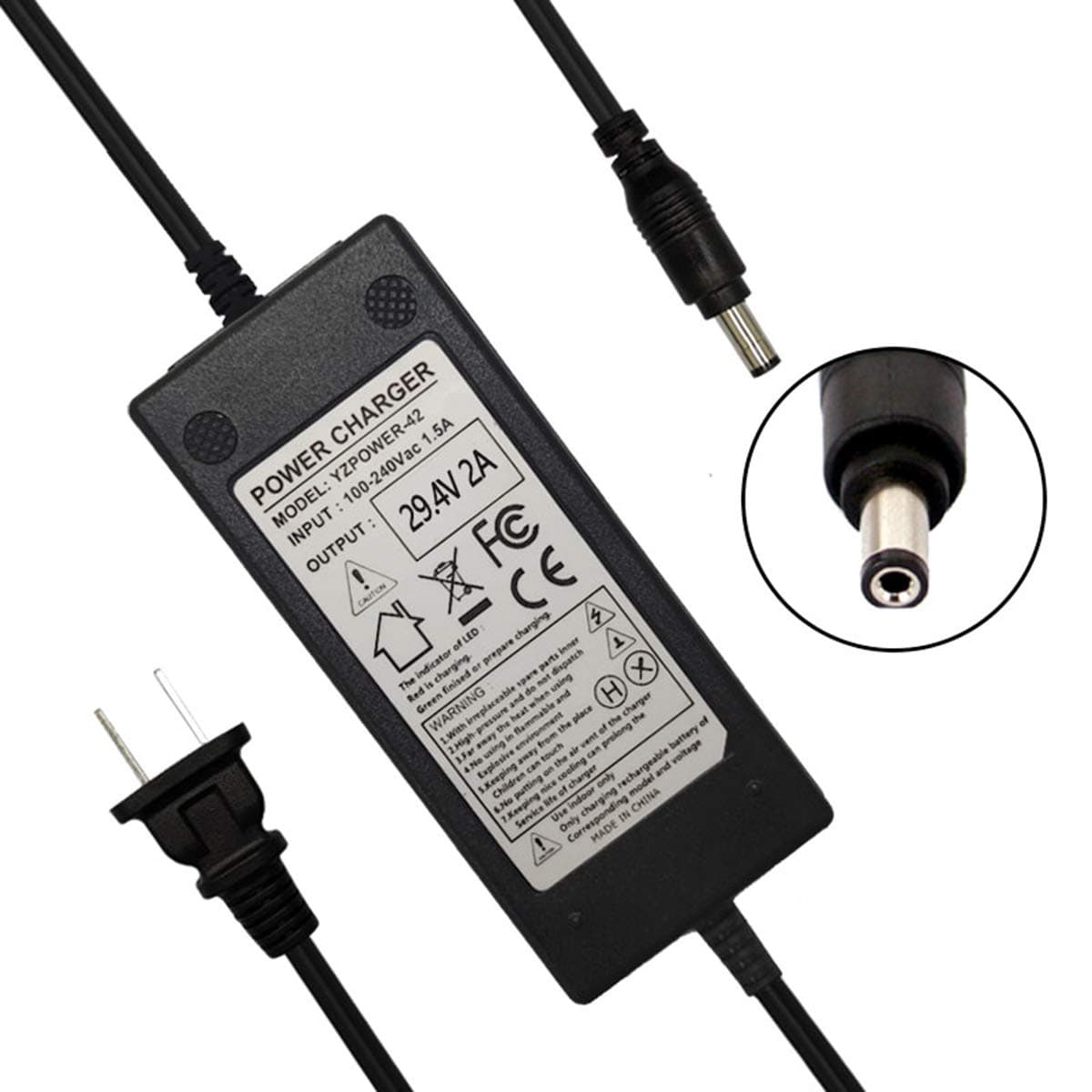 Chargeur de batterie au lithium 29.4V 2A — image 1