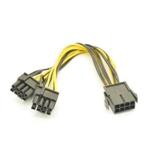 8-pin to 2x 6+2-pin 18AWG 20CM PCI-E Power Splitter Cable  — image 1