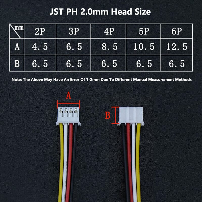 PH 2.0 Pitch 2.0mm JST Cable male 20cm 5pin — image 1