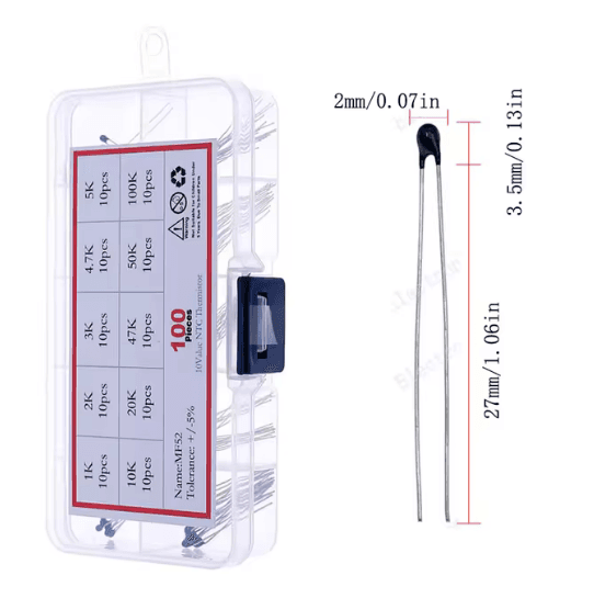 100PCS MF52 1K-10K NTC thermistor kit  — image 1