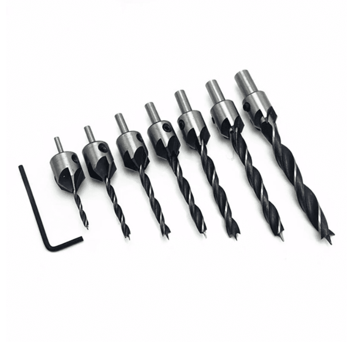 7 pcs 3-10mm Countersink Drill Bit Set Woodworking — image 1