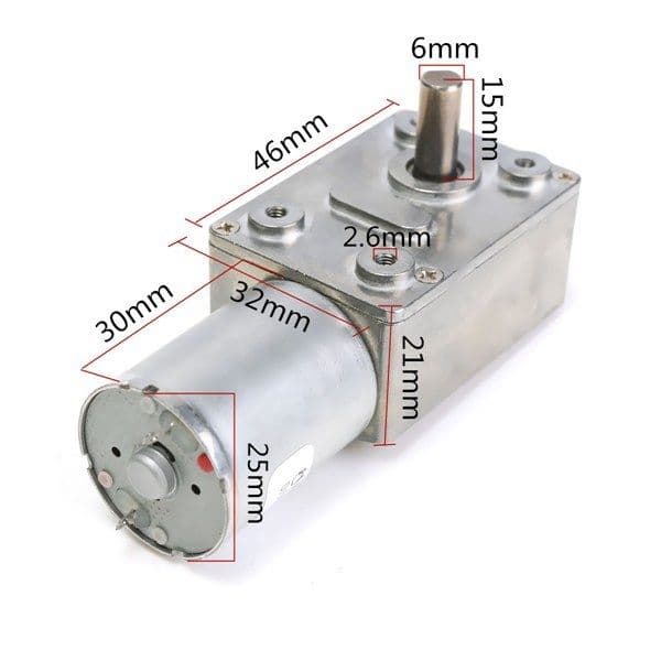 JGY370 Moteur à vis sans fin turbo à couple élevé réversible  DC 12V 40RPM — image 1
