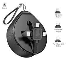 Câble De Recharge Baseus Waterdrop 3-en-1 Micro USB / 8 Broches / Type-C 1.5M - Noir — image 1