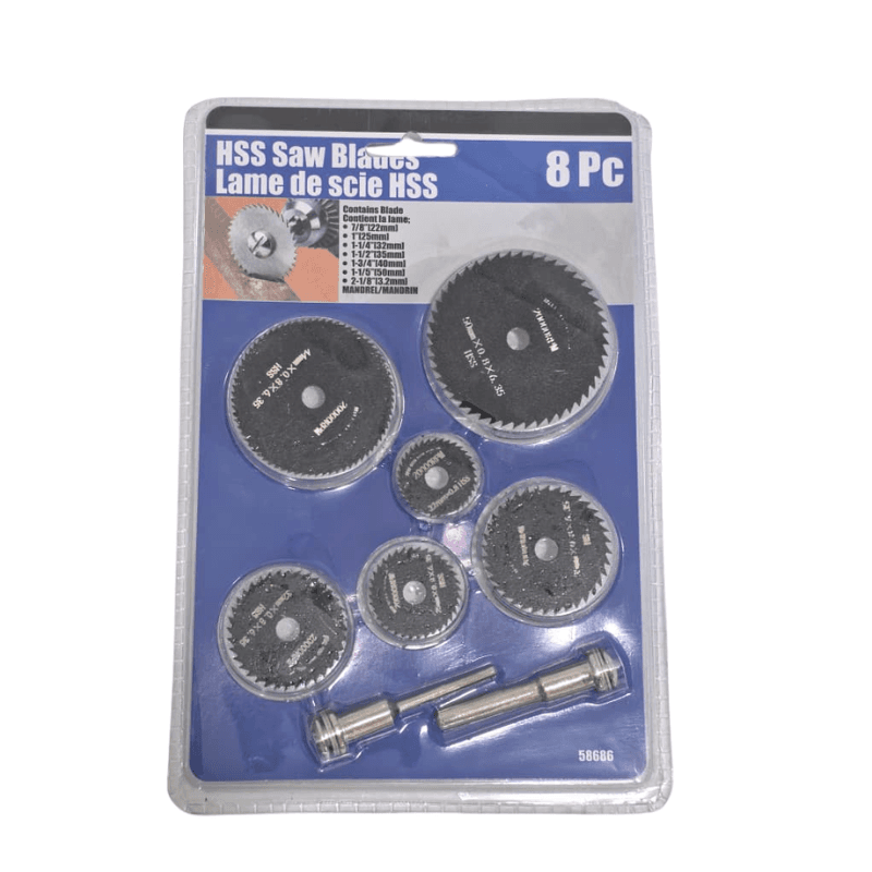 HSS CUTTING SAW BLADE SET FOR ROTARY TOOL – 8 PCS — image 1