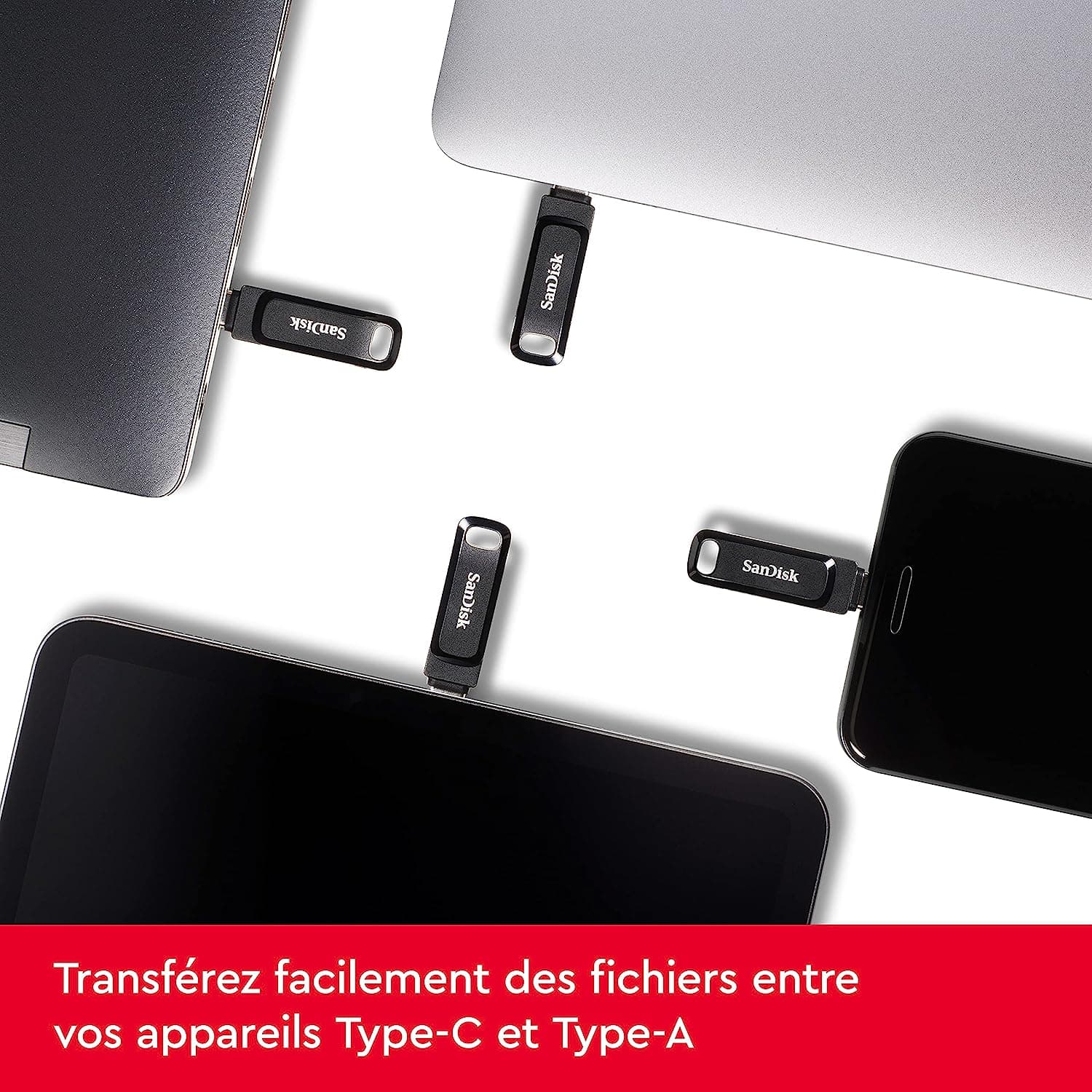 SanDisk Ultra Dual Drive Go 128 جيجا بايت ، محرك أقراص USB من النوع C مع موصلات مزدوجة — image 1