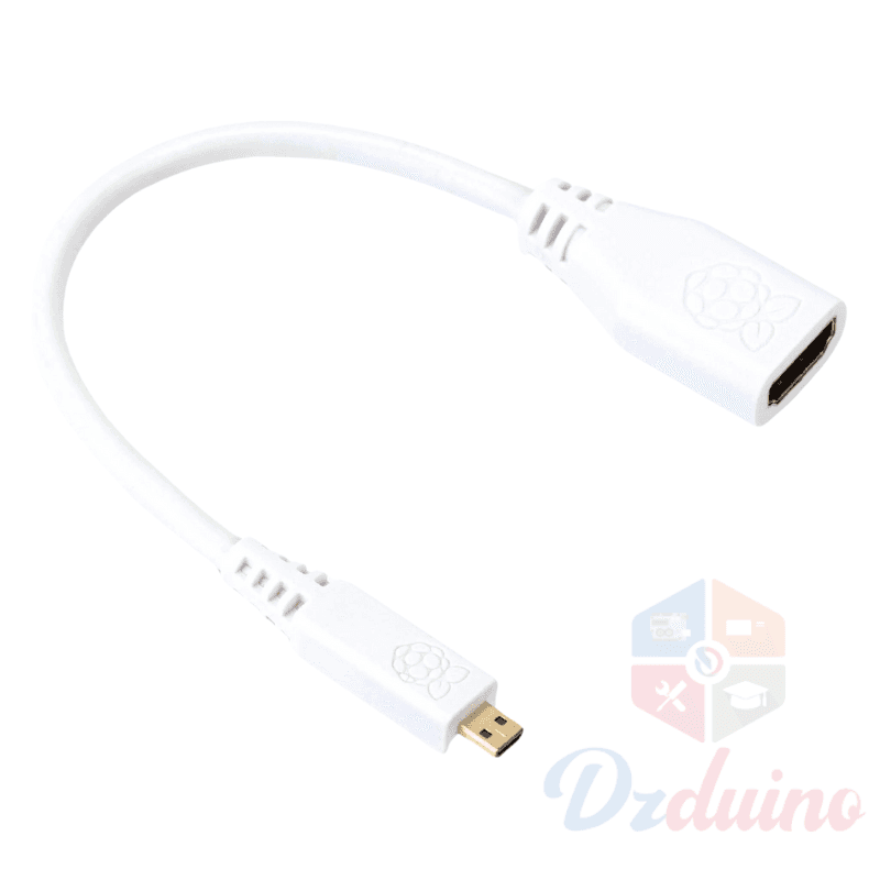 Adaptateur Raspberry Pi Micro HDMI vers HDMI standard, blanc — image 1