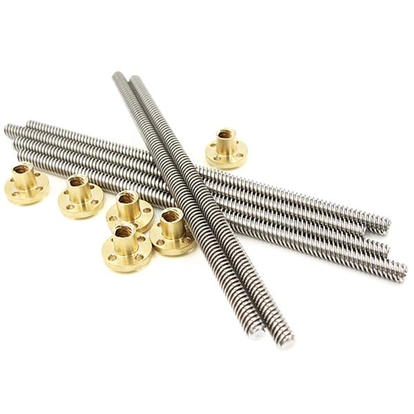 T8x500mm trapezoidal Lead Screw with Brass Nut — image 1