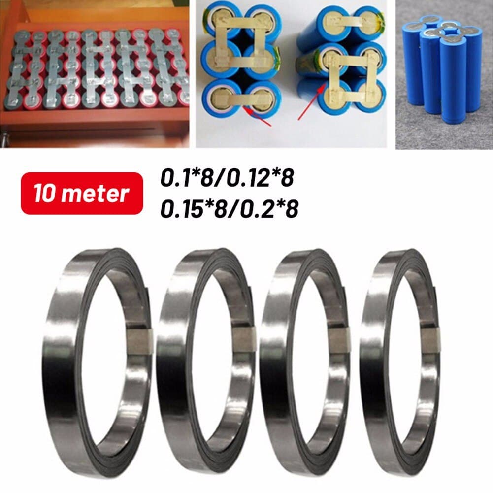 10M/Roll 0.2*8mm Nickel Plated Steel Belt Strip for 18650 — image 1
