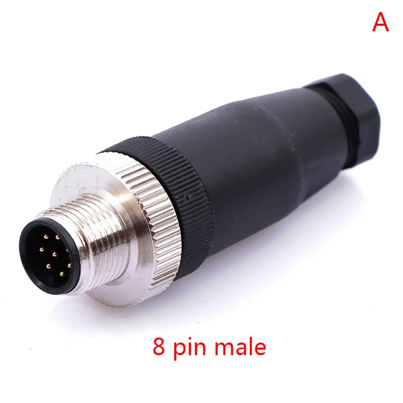 M12 sensor connector waterproof 8Pin M/F — image 1